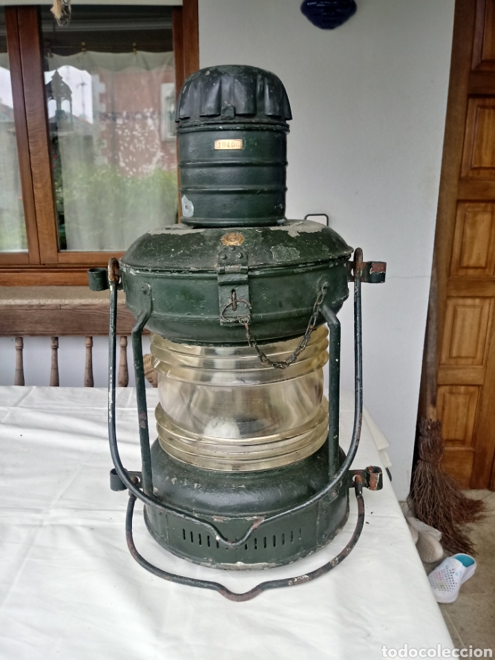 Antig&uuml;edades: Farol cilindrico de posicion de barco - Foto 1