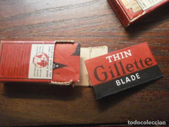 Antig&uuml;edades: CAJA 10 CUCHILLAS AFEITAR THIN GILLETTE BLADE - Foto 4