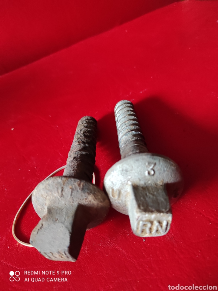 Antig&uuml;edades: 2 tornillo de traviesa de ferrocarril v&iacute;a del tren - Foto 2