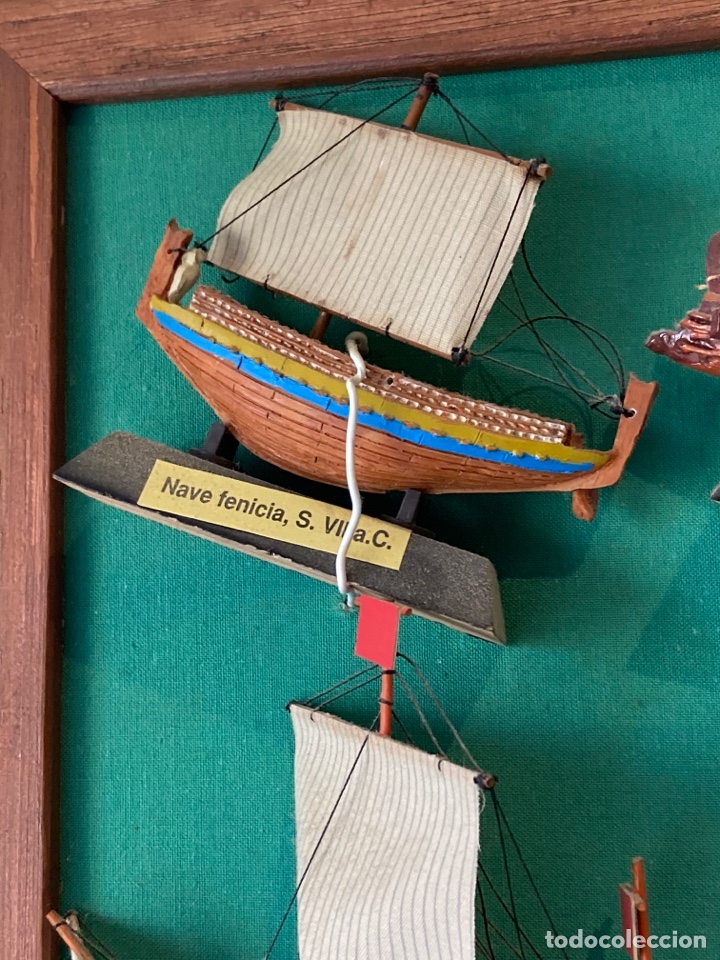 Antig&uuml;edades: Bonito cuadro con ministuras de barco - Foto 2