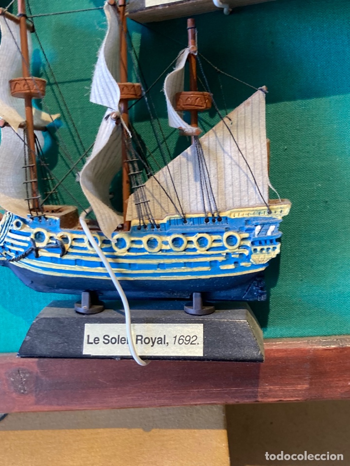 Antig&uuml;edades: Bonito cuadro con ministuras de barco - Foto 5