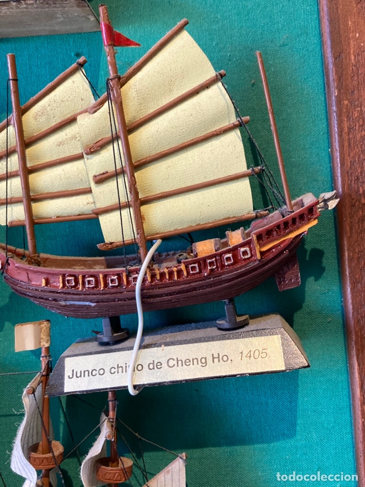 Antig&uuml;edades: Bonito cuadro con ministuras de barco - Foto 6