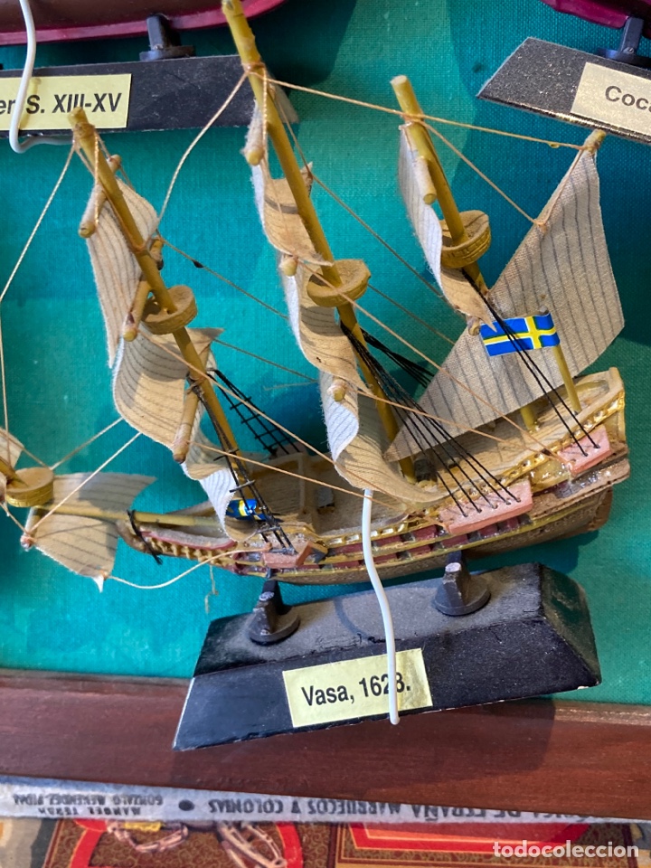 Antig&uuml;edades: Bonito cuadro con ministuras de barco - Foto 7