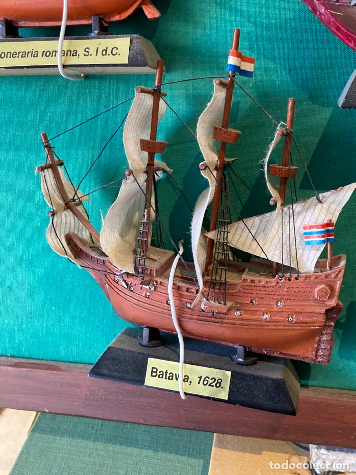 Antig&uuml;edades: Bonito cuadro con ministuras de barco - Foto 8