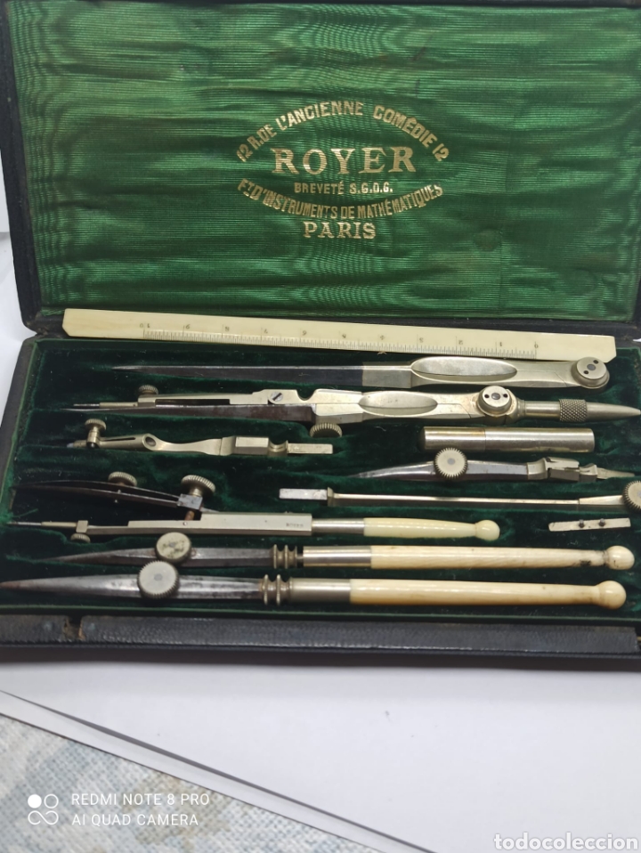 Antig&uuml;edades: ANTIGUO KIT COMPAS COMPLETO ROYER - Foto 5