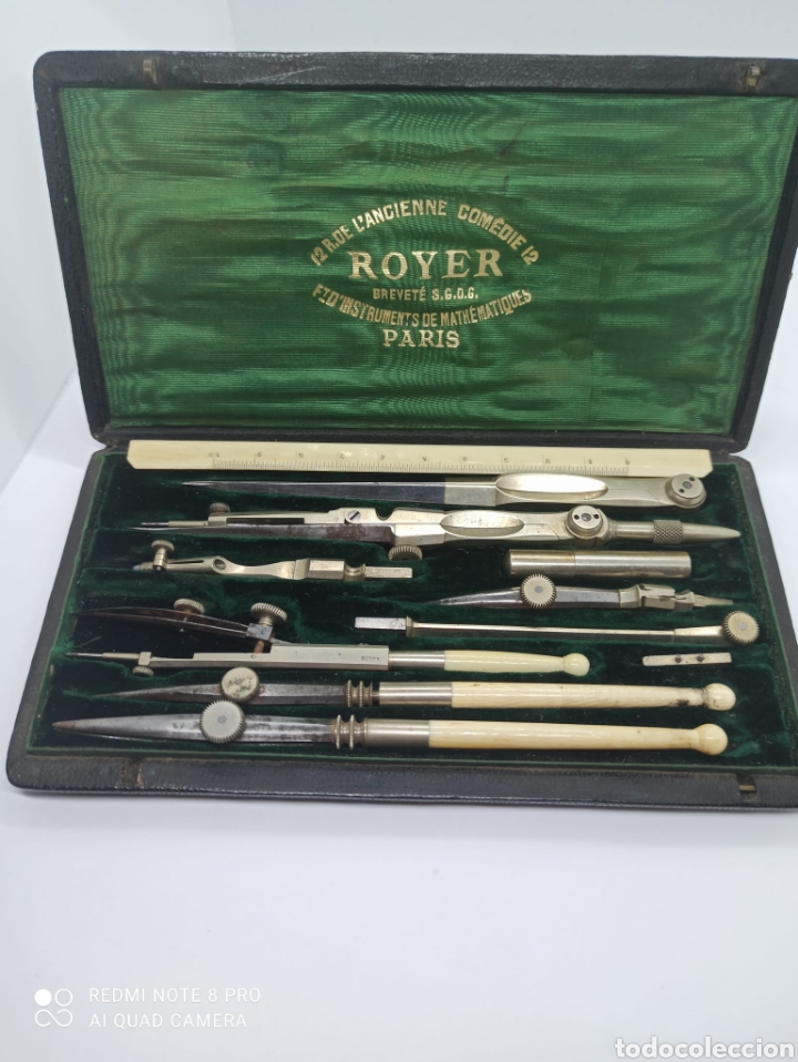Antig&uuml;edades: ANTIGUO KIT COMPAS COMPLETO ROYER - Foto 6