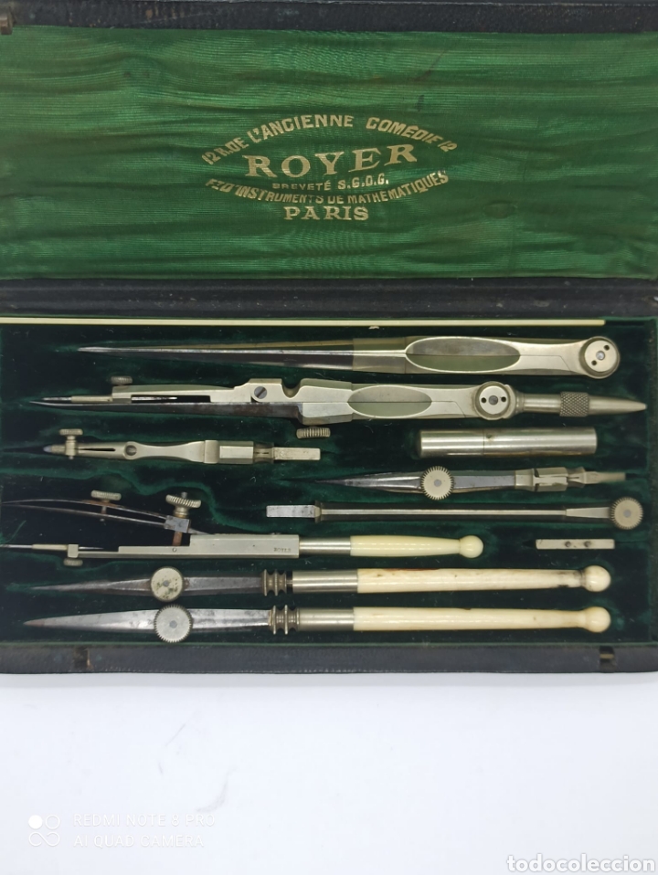 Antig&uuml;edades: ANTIGUO KIT COMPAS COMPLETO ROYER - Foto 1