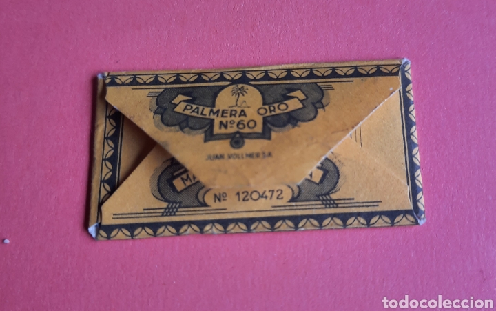 Antig&uuml;edades: Hoja de afeitar Palmera Oro, con papel protector impreso - Foto 2