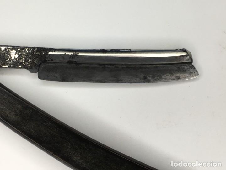 Antig&uuml;edades: NAVAJA DE AFEITAR MANGO MADERA - Foto 5