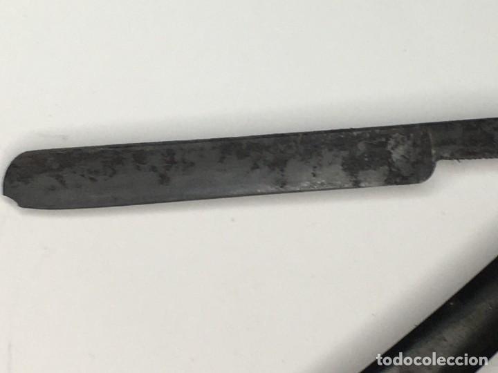 Antig&uuml;edades: NAVAJA DE AFEITAR MANGO NEGRO - Foto 3