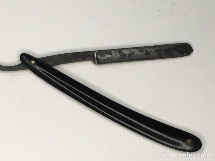 Antig&uuml;edades: NAVAJA DE AFEITAR MANGO NEGRO - Foto 4