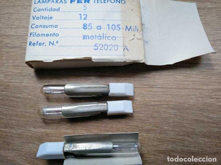 Antig&uuml;edades: CAJA CON 5 LAMPARAS FER TELEFONO - Foto 15