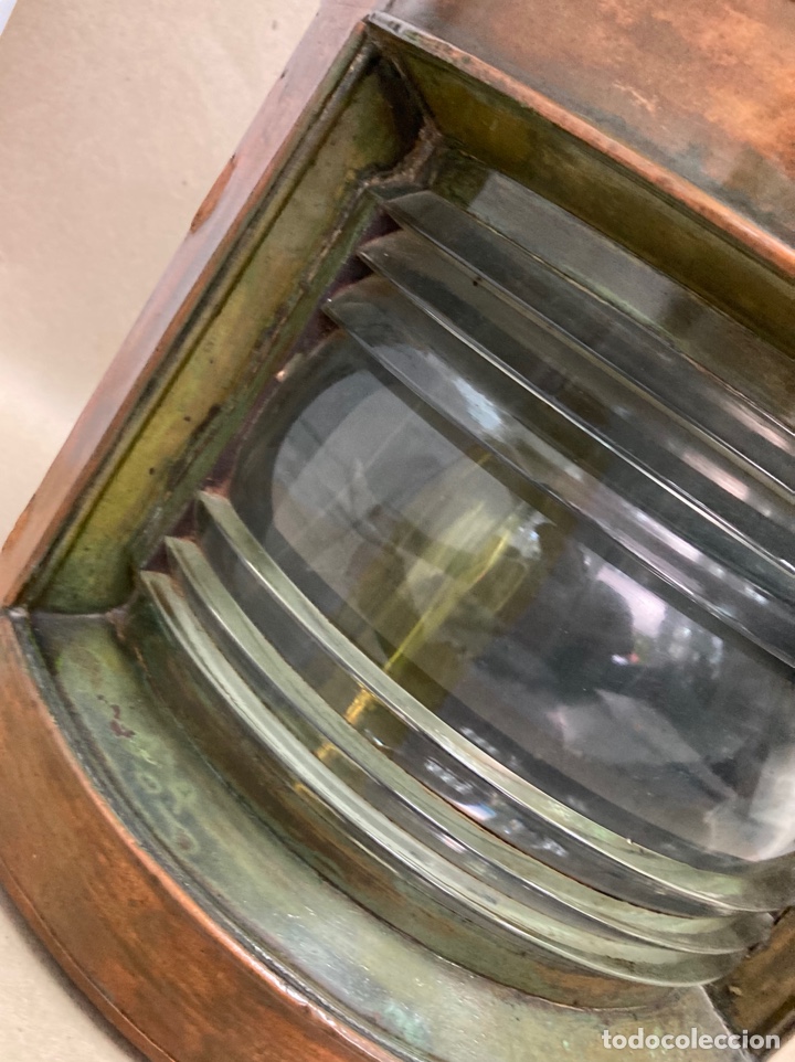 Antig&uuml;edades: Farol para barco, en cobre, firmado - Foto 5