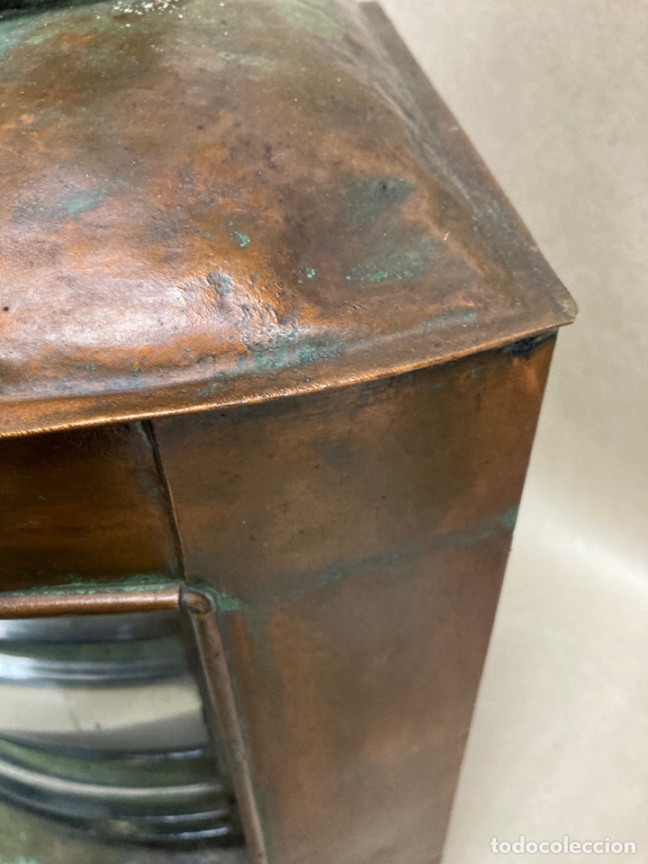 Antig&uuml;edades: Farol para barco, en cobre, firmado - Foto 7