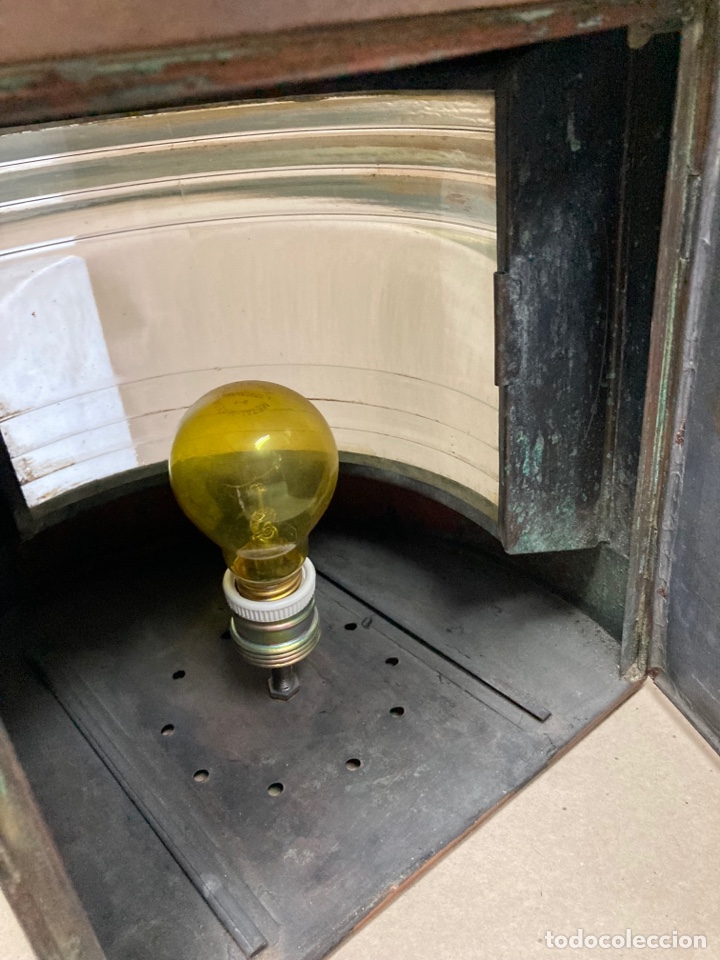 Antig&uuml;edades: Farol para barco, en cobre, firmado - Foto 11