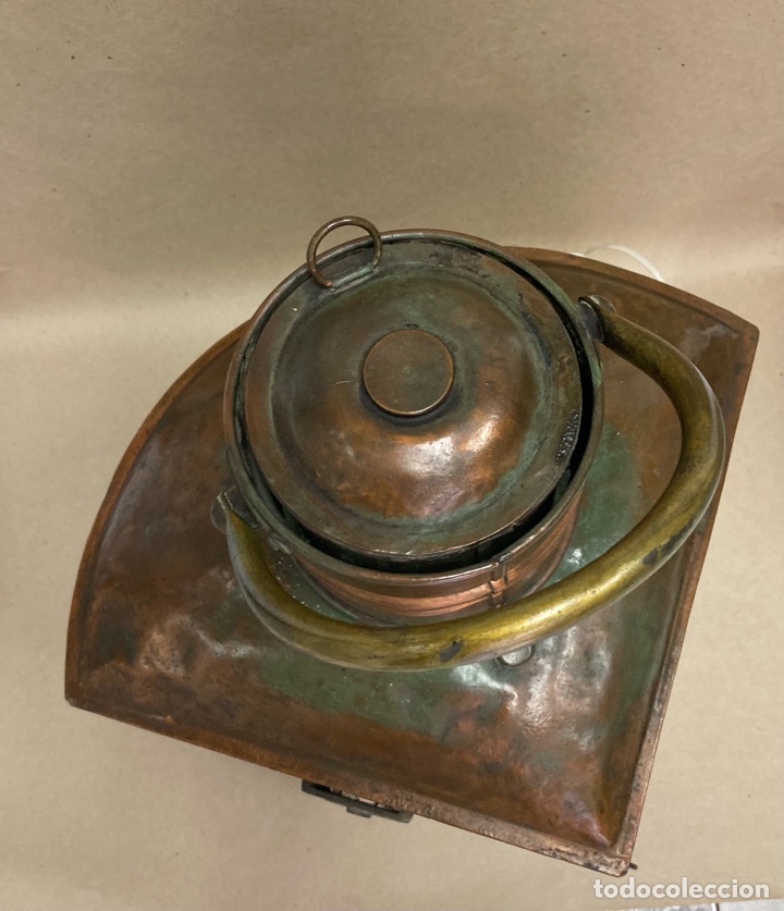 Antig&uuml;edades: Farol para barco, en cobre, firmado - Foto 16
