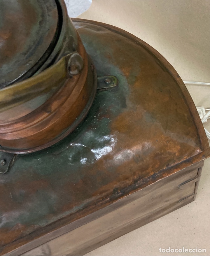 Antig&uuml;edades: Farol para barco, en cobre, firmado - Foto 18
