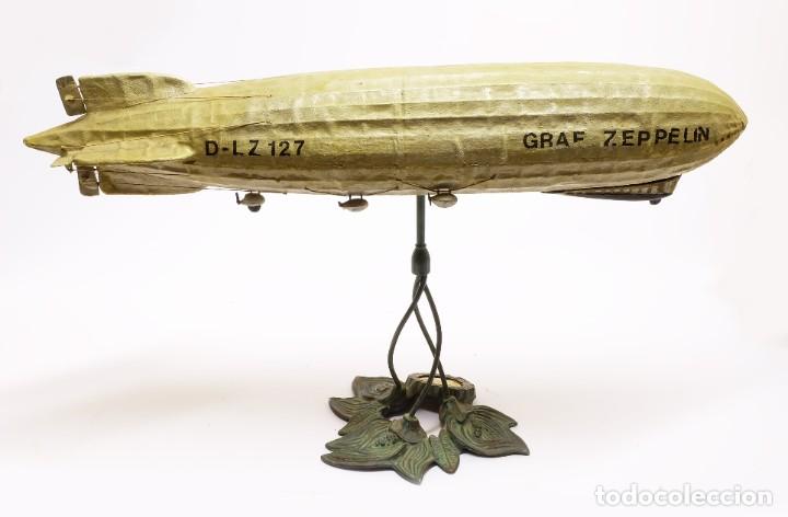Antigüedades: 1930/1940 Muy rara Maqueta / Modelo del Graf Zeppelin hecha en tela y metal - 60cm. - Foto 2 - 273269803