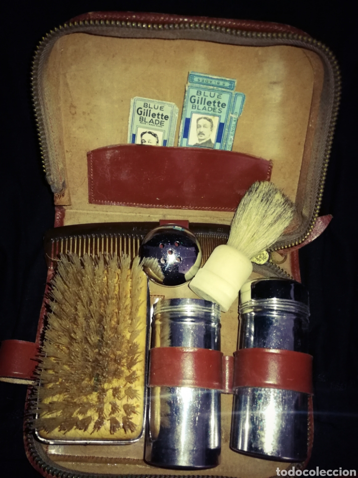 Antig&uuml;edades: ANTIGUO NECESER CABALLERO, SET AFEITADO. - Foto 2