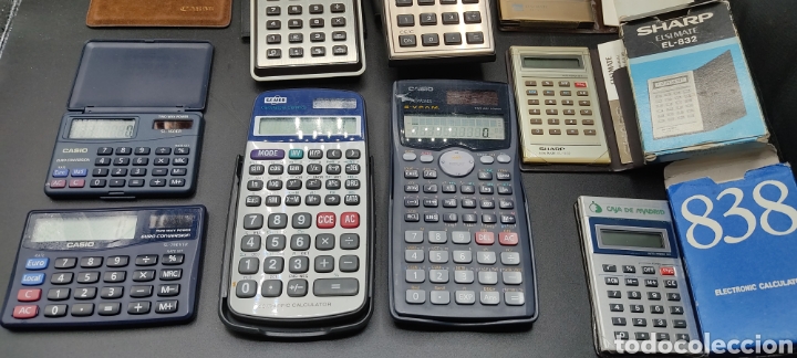 Antig&uuml;edades: Lote 12 calculadoras Canon, Casio, Sharp, Texas instruments , etc. - Foto 4