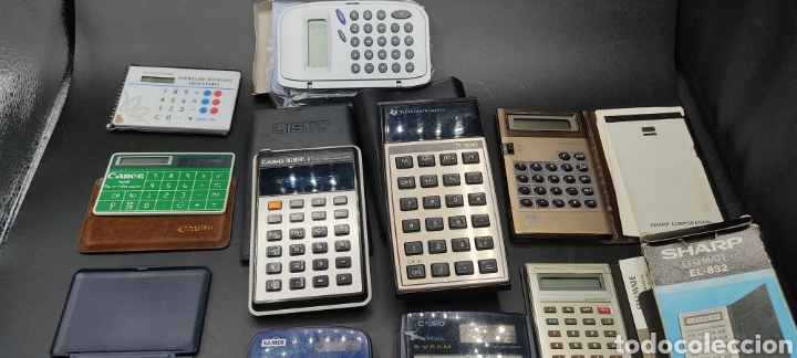 Antig&uuml;edades: Lote 12 calculadoras Canon, Casio, Sharp, Texas instruments , etc. - Foto 5
