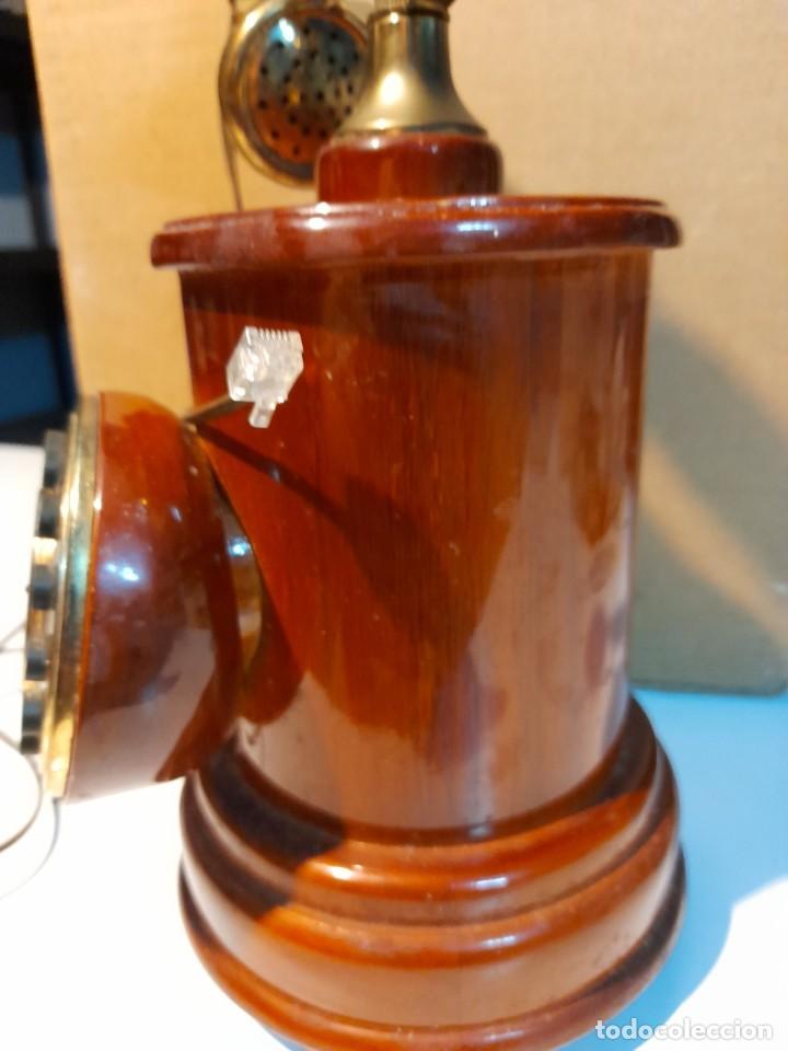 Antig&uuml;edades: TELEFONO VINTAGE DE MADERA Y METAL - Foto 5