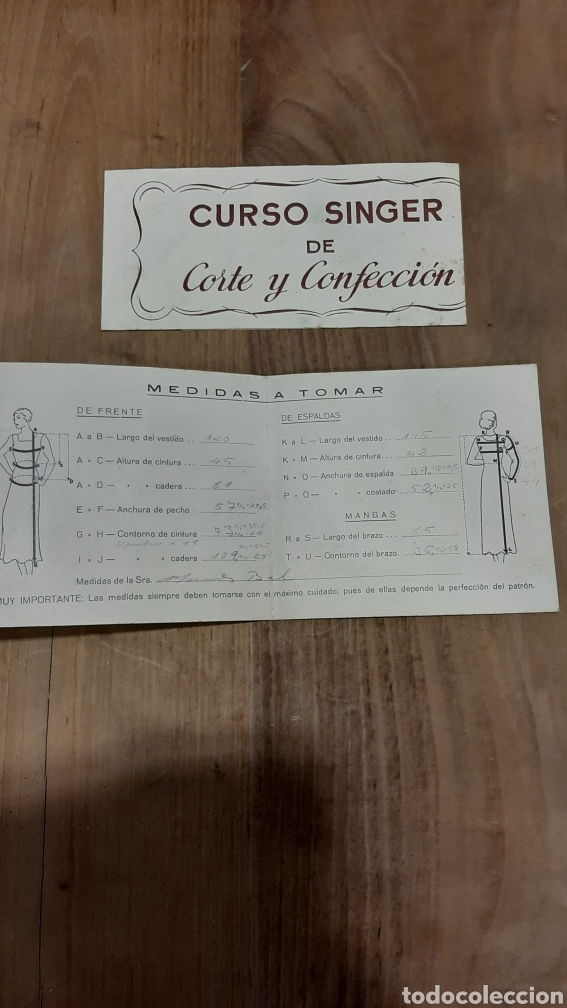 Antig&uuml;edades: SINGER HEXAGON CURSO MEDIDAS A TOMAR - Foto 2