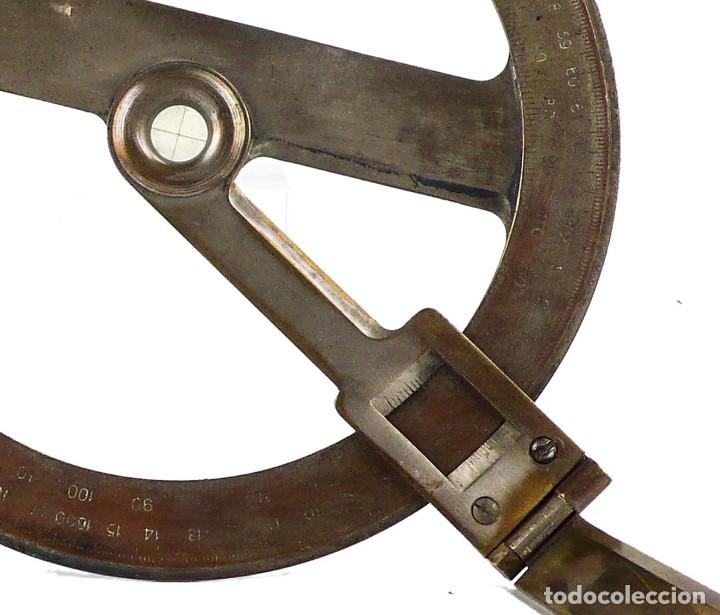 Antigüedades: Transportador de ángulos circular - naval- marina- cartografía - Siglo XIX - Foto 6 - 278351313