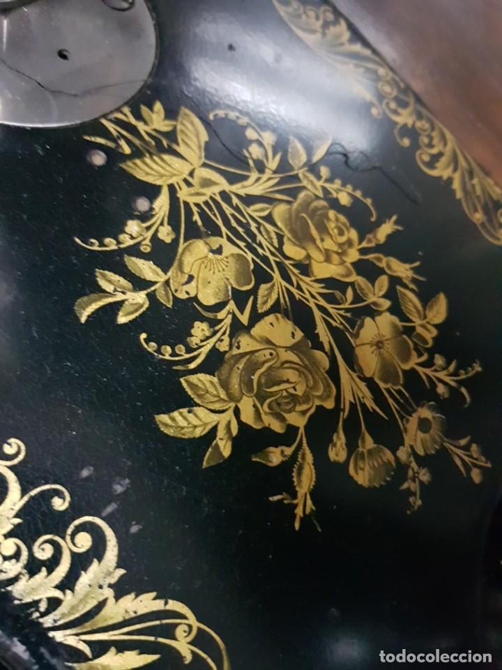 Antig&uuml;edades: MUY ANTIGUA MAQUINA DE COSER MARCA SINGER TAPA RECTANGULAR - Foto 7