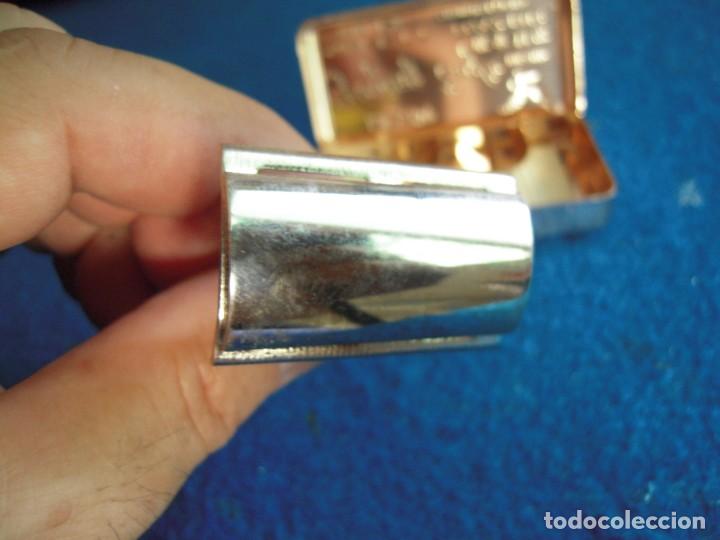 Antigüedades: Envio 4€ Maquinilla de afeitar Flying Eagle Shangai China en su cajita de aluminio dorado.Como nueva - Foto 4 - 284403243