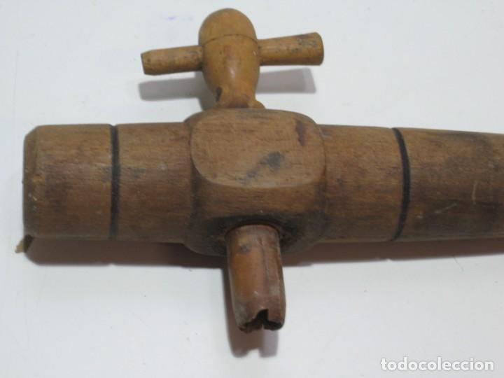 Antigüedades: Antiguo grifo de madera para barril. tonel. 22cm. - Foto 4 - 285466043