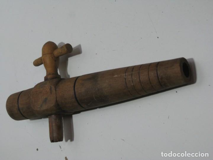 Antigüedades: Antiguo grifo de madera para barril. tonel. 22cm. - Foto 6 - 285466043