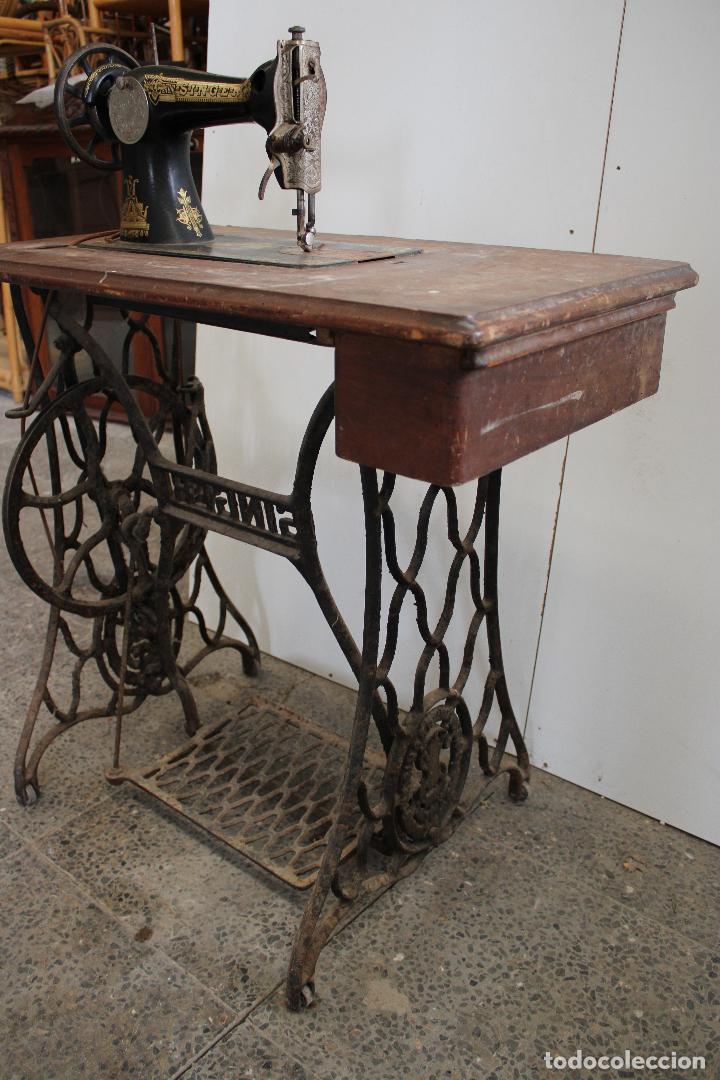 Antig&uuml;edades: maquina de coser antigua singer - Foto 6
