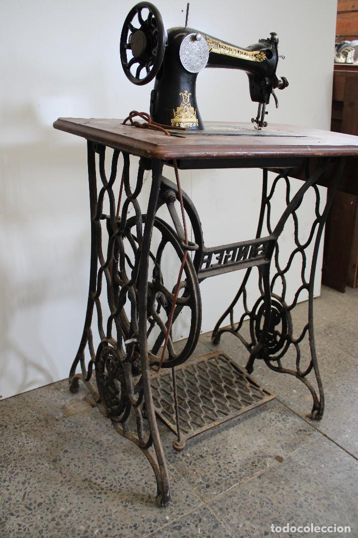 Antig&uuml;edades: maquina de coser antigua singer - Foto 7