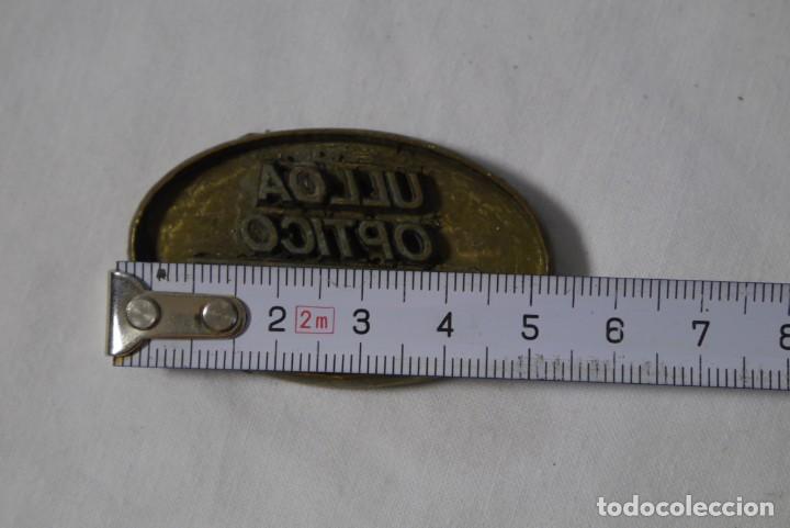 Antig&uuml;edades: Sello tamp&oacute;n de impresi&oacute;n en bronce Ulloa &Oacute;ptico - Foto 5