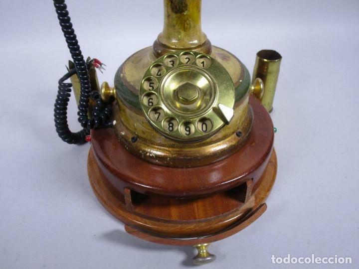Antigüedades: IMPRESIONANTE ENORME MUSEO 40 cm RARO TELEFONO NAUTICO CON ESCRIBANIA CAJON TINTEROS POLIVALENTE - Foto 2 - 289921193