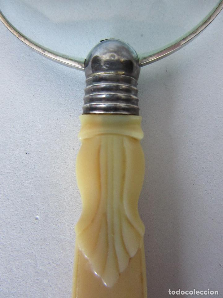 Antig&uuml;edades: LUPA DE AUMENTO CON MANGO DE RESINA SIMIL HUESO - Foto 4