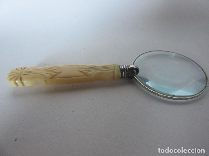 Antig&uuml;edades: LUPA DE AUMENTO CON MANGO DE RESINA SIMIL HUESO - Foto 6