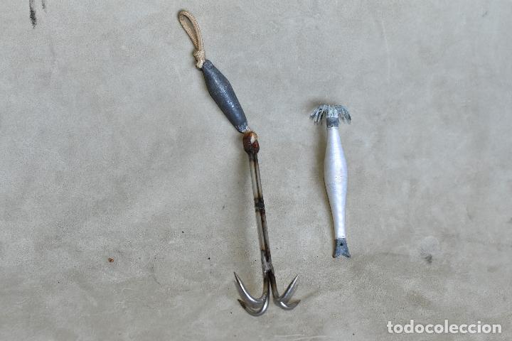 Antig&uuml;edades: APAREJOS DE PESCA DE 20 Y 10 CM DE LARGO - Foto 2