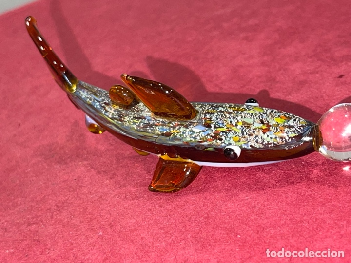 Antigüedades: Magnífica lupa de colección con mango en cristal de Murano. - Foto 3 - 291466133