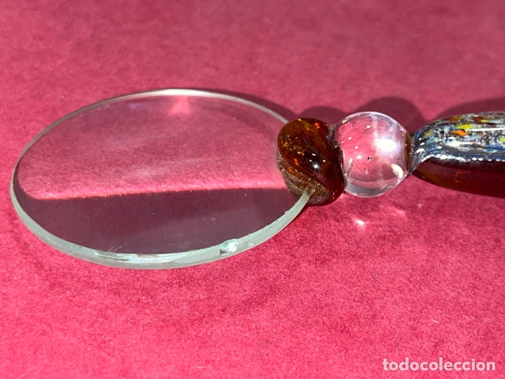 Antigüedades: Magnífica lupa de colección con mango en cristal de Murano. - Foto 6 - 291466133