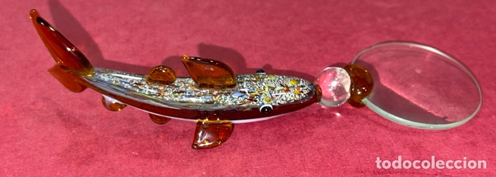 Antigüedades: Magnífica lupa de colección con mango en cristal de Murano. - Foto 1 - 291466133