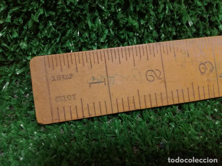 Antig&uuml;edades: ANTIGUA REGLA DE MADERA 31cm - MARCA HELIX - HERRAMIENTA - Foto 8