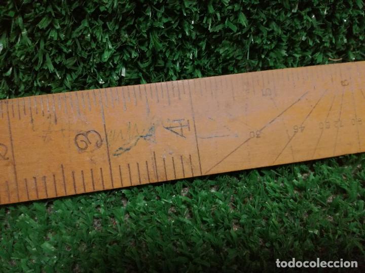 Antig&uuml;edades: ANTIGUA REGLA DE MADERA 31cm - MARCA HELIX - HERRAMIENTA - Foto 9