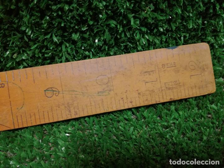 Antig&uuml;edades: ANTIGUA REGLA DE MADERA 31cm - MARCA HELIX - HERRAMIENTA - Foto 11
