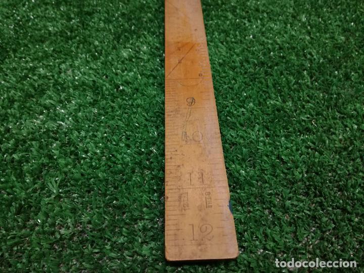 Antig&uuml;edades: ANTIGUA REGLA DE MADERA 31cm - MARCA HELIX - HERRAMIENTA - Foto 13