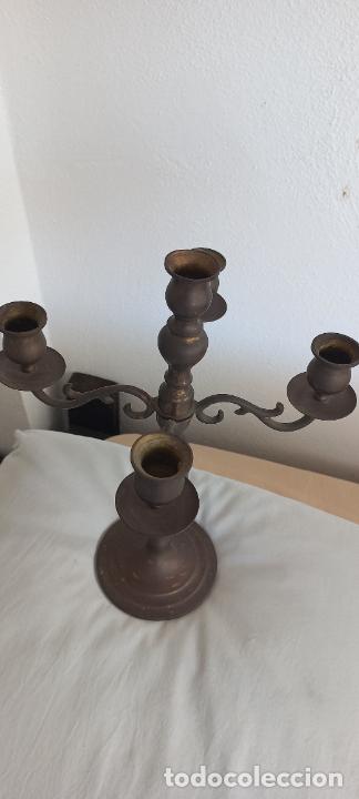 Antig&uuml;edades: ANTIGUO CANDELABRO DE 4 BRAZOS, DE BRONCE - Foto 2