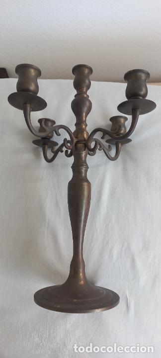 Antig&uuml;edades: ANTIGUO CANDELABRO DE 4 BRAZOS, DE BRONCE - Foto 3