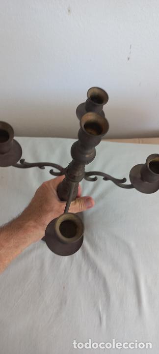 Antig&uuml;edades: ANTIGUO CANDELABRO DE 4 BRAZOS, DE BRONCE - Foto 5
