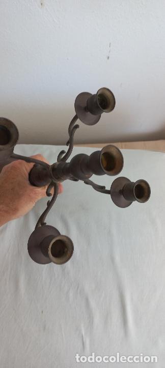 Antig&uuml;edades: ANTIGUO CANDELABRO DE 4 BRAZOS, DE BRONCE - Foto 6